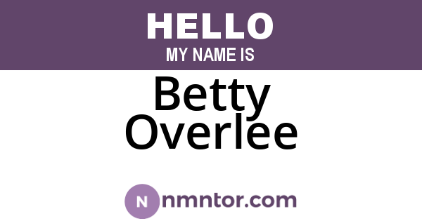 Betty Overlee