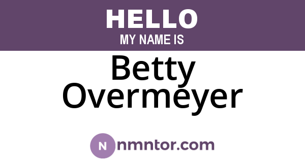 Betty Overmeyer