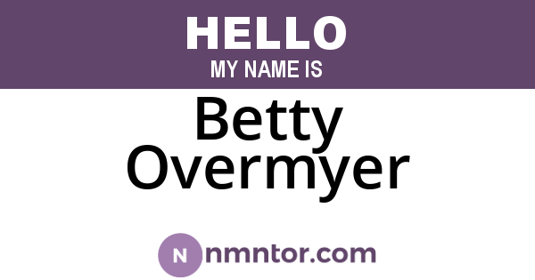 Betty Overmyer