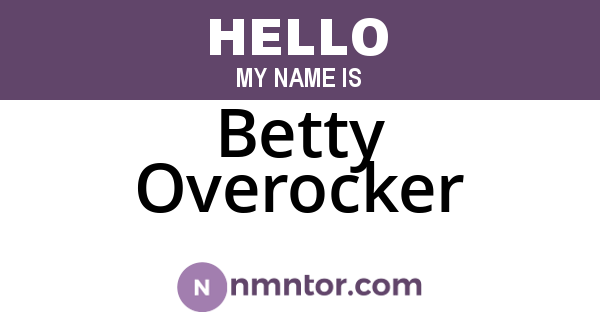 Betty Overocker
