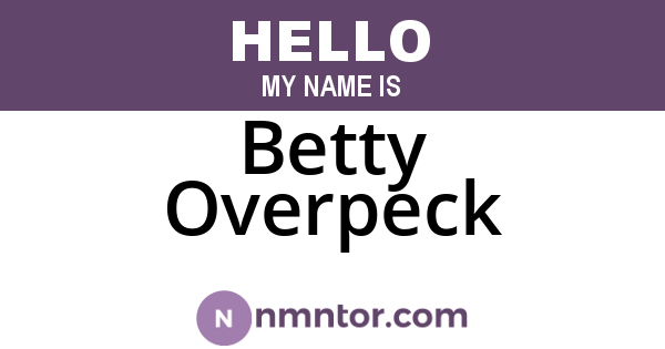 Betty Overpeck