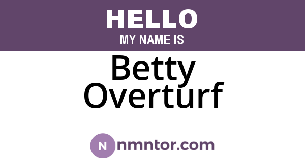 Betty Overturf
