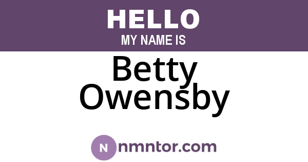 Betty Owensby