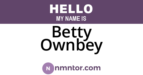 Betty Ownbey
