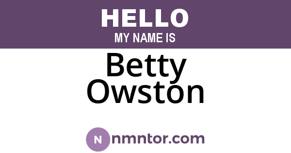 Betty Owston
