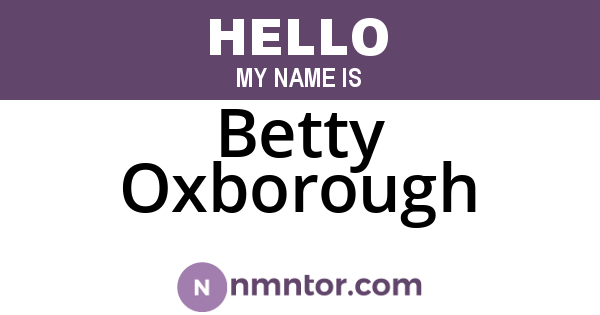 Betty Oxborough