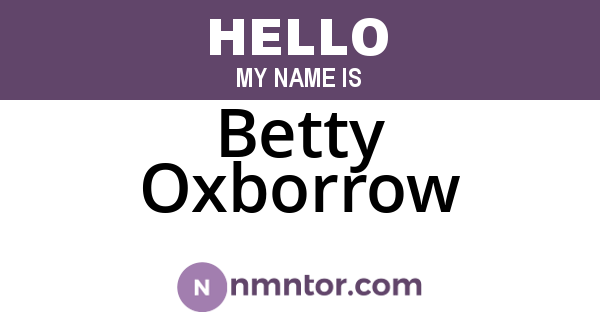 Betty Oxborrow