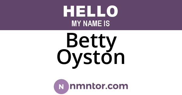 Betty Oyston