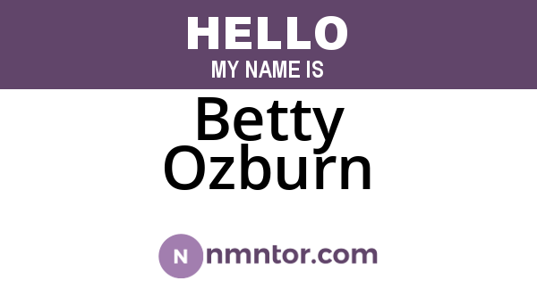 Betty Ozburn