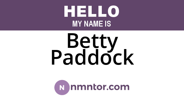 Betty Paddock