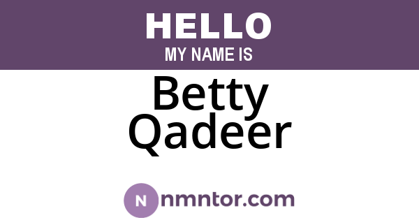 Betty Qadeer