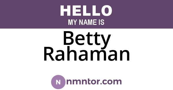 Betty Rahaman