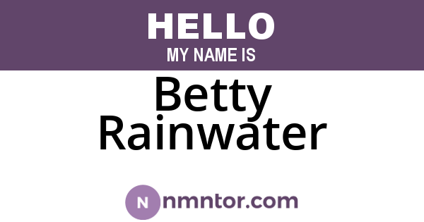 Betty Rainwater