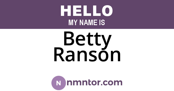 Betty Ranson