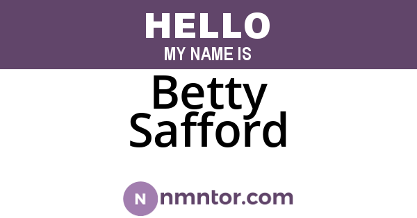 Betty Safford