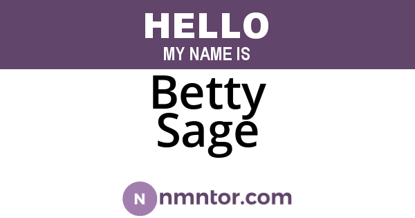 Betty Sage