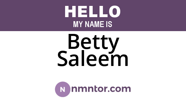 Betty Saleem