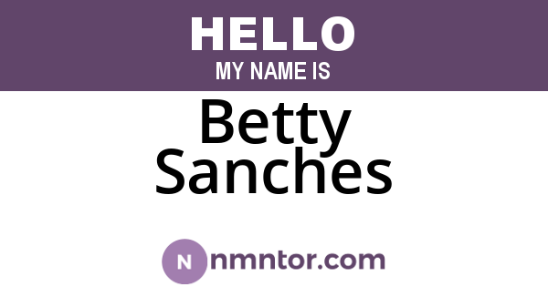 Betty Sanches