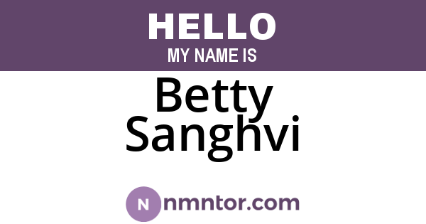 Betty Sanghvi