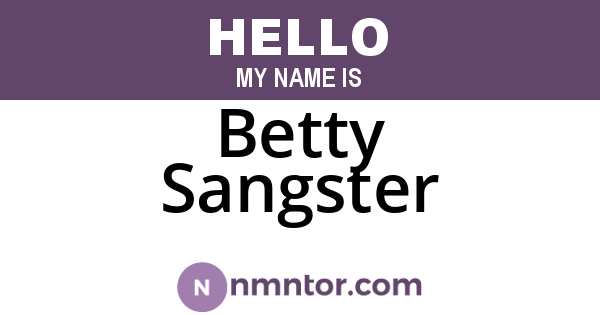 Betty Sangster