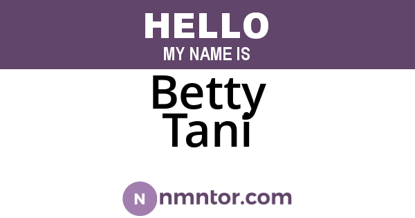 Betty Tani