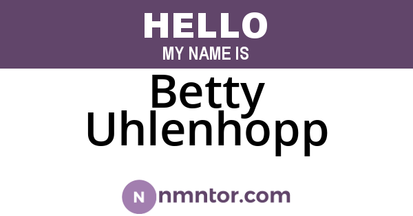 Betty Uhlenhopp