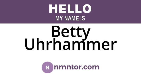 Betty Uhrhammer