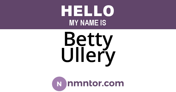 Betty Ullery