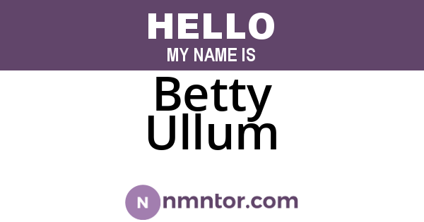 Betty Ullum