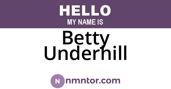 Betty Underhill