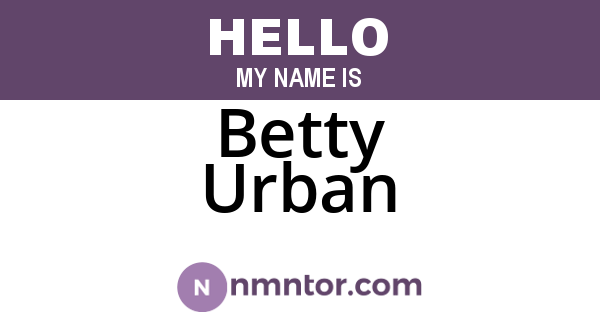Betty Urban