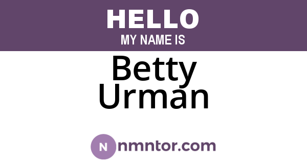 Betty Urman