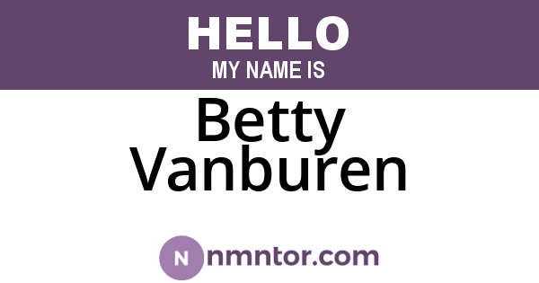 Betty Vanburen