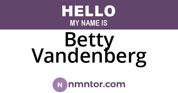 Betty Vandenberg