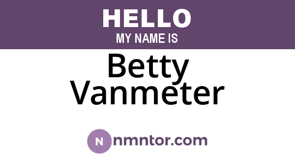 Betty Vanmeter