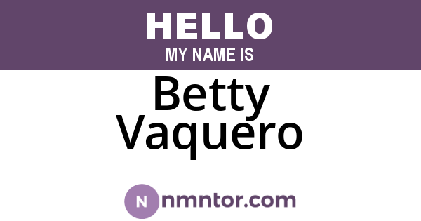 Betty Vaquero
