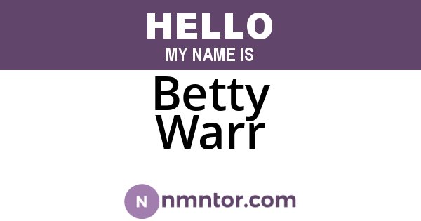 Betty Warr