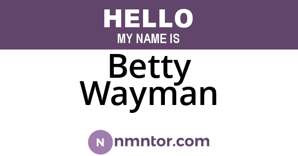 Betty Wayman
