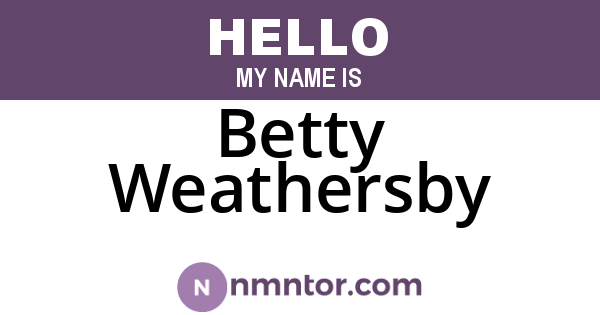 Betty Weathersby