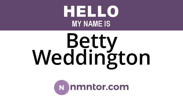 Betty Weddington