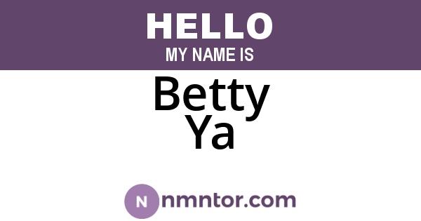 Betty Ya