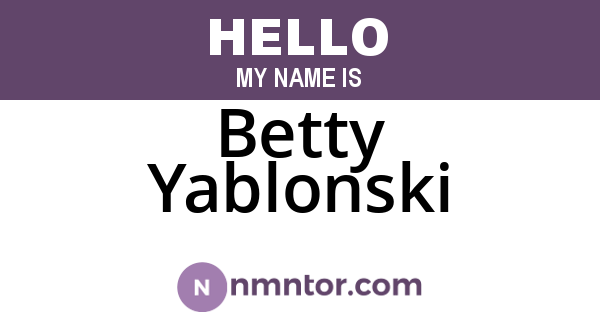 Betty Yablonski