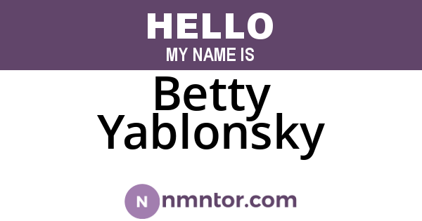 Betty Yablonsky