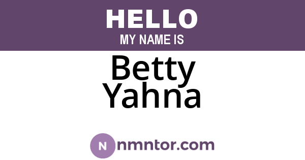 Betty Yahna
