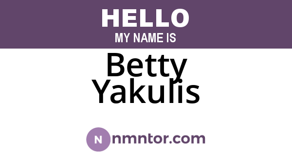 Betty Yakulis