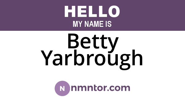 Betty Yarbrough