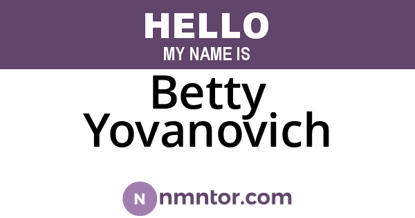 Betty Yovanovich