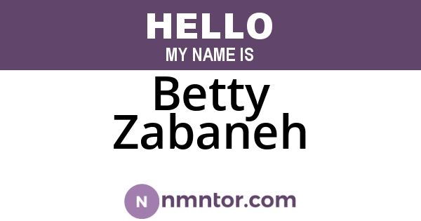 Betty Zabaneh