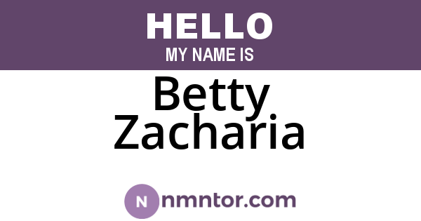 Betty Zacharia
