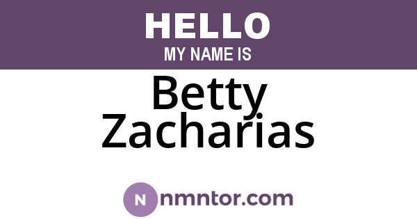 Betty Zacharias